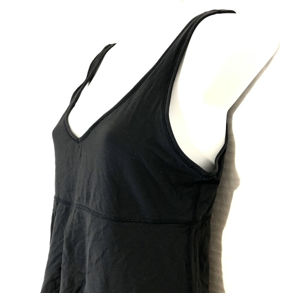 LUCY Black Blouson Gym Yoga Tank Top Shirt V-Neck - Picture 7 of 8